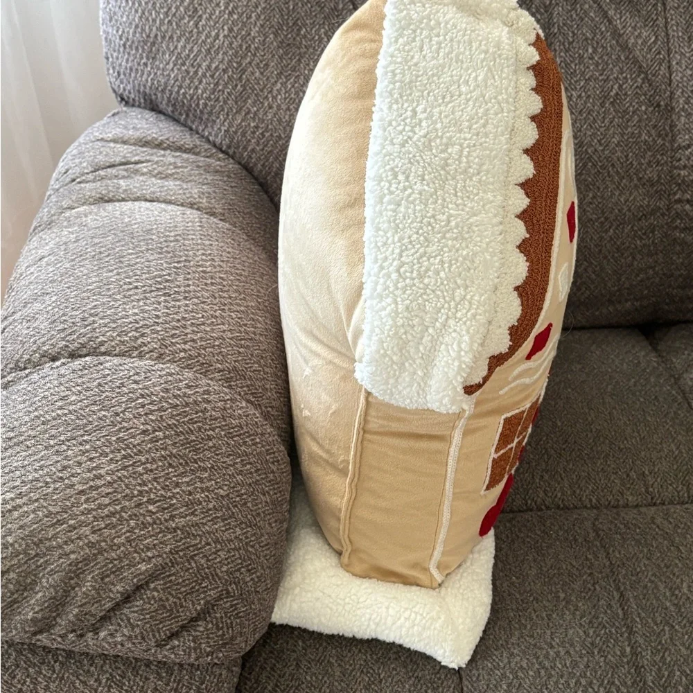 Gingerbread House Holiday Pillow